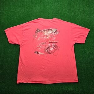 Reel Legends Seatrout Tshirt Mens 2XL Salmon Pink Cynoscion Nebulosus Fish Print